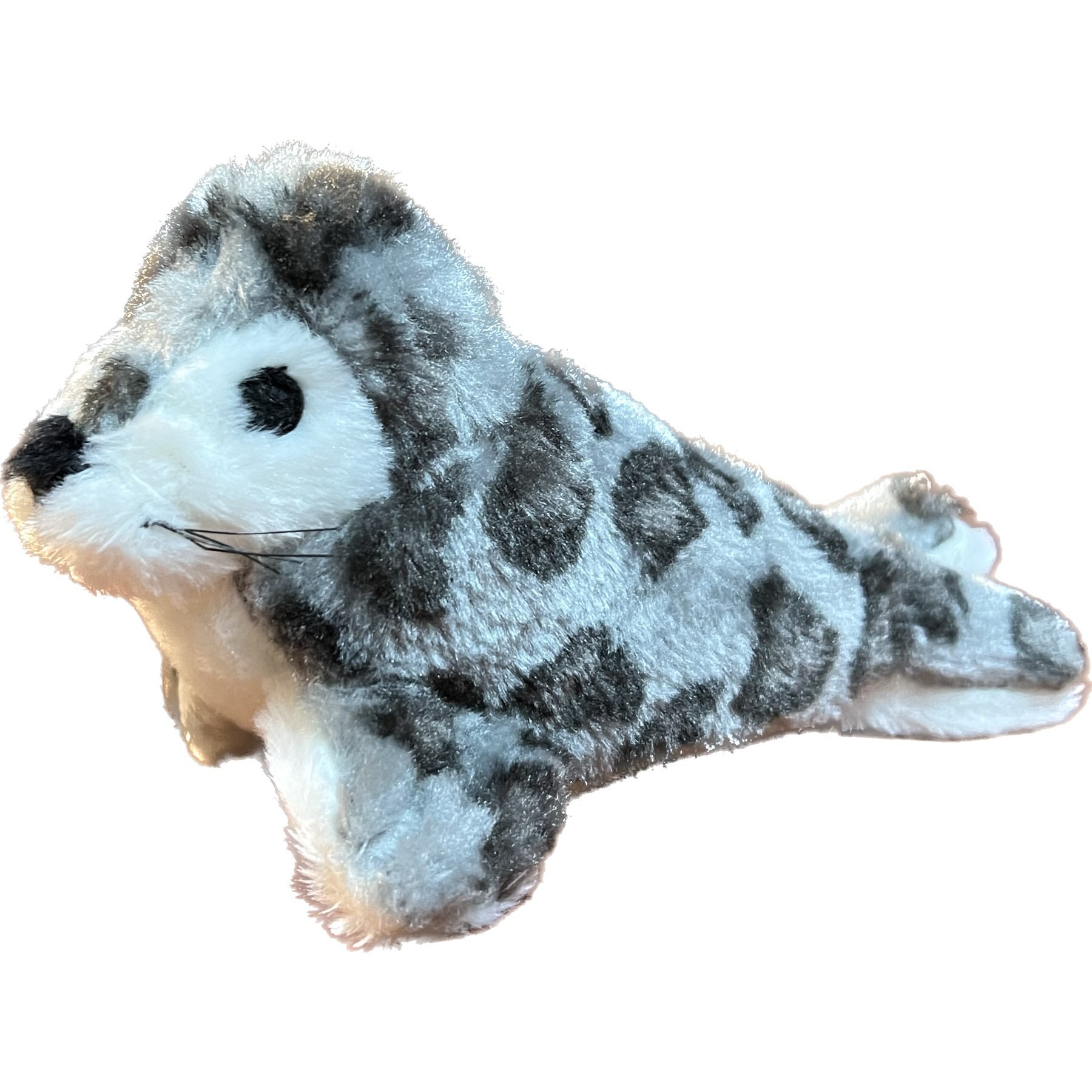 Pet Souvenirs Seal Small Plush Squeaky Dog Toy, Grey, 7-in