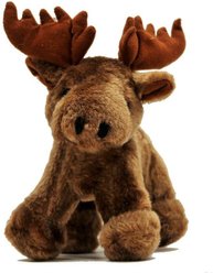 Pet Souvenirs Moose Plush Squeaky Dog Toy, Brown, 7.5-in