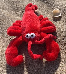 Pet Souvenirs Lobster Large Plush Squeaky Dog Toy, Red, 11-in