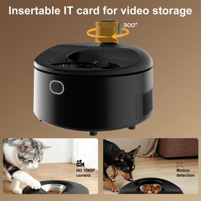 Show full view: WAOWAO Pro Cooling & Heating Automatic Wet Cat Food Feeder, Black slide 5 of 9