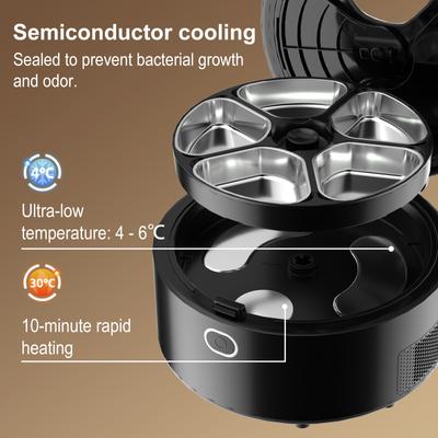 Show full view: WAOWAO Pro Cooling & Heating Automatic Wet Cat Food Feeder, Black slide 2 of 9