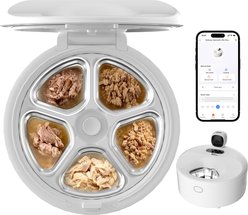 WAOWAO Pro Cooling & Heating Automatic Wet Cat Food Feeder, White