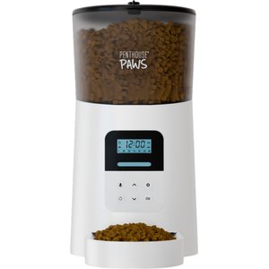 Penthouse Paws Smart Automatic with LCD Panel Dog & Cat Feeder, 6-ltr, White