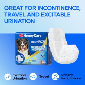 HoneyCare All-Absorb Disposable Male Dog Wraps, Small: 12 to 19-in waist, 50 count