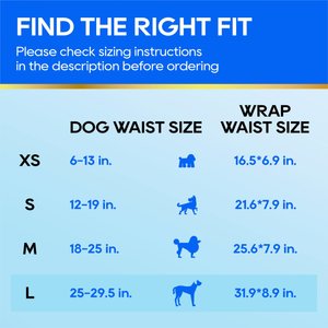 HoneyCare All-Absorb Disposable Male Dog Wraps, Small: 12 to 19-in waist, 50 count