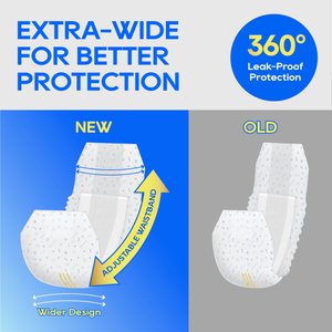 HoneyCare All-Absorb Disposable Male Dog Wraps, Small: 12 to 19-in waist, 50 count