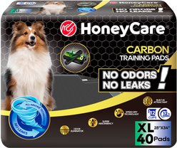 HoneyCare All-Absorb Charcoal Carbon Eliminating Urine Odor Dog Training Pads, 28x34-in, 40 count