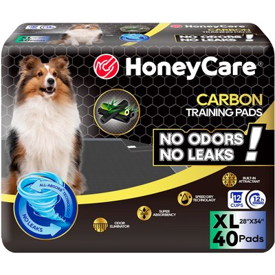 HoneyCare HoneyCare All-Absorb Charcoal Carbon Eliminating Urine Odor Dog Training Pads, 28x34-in, 40 count