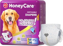 HoneyCare All-Absorb Super Absorbent Disposable Female Dog Diapers, Medium: 15 to 23-in waist, 36 count