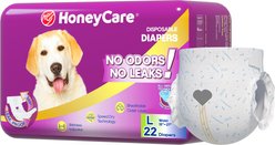 HoneyCare All-Absorb Super Absorbent Disposable Female Dog Diapers, Large: 18 to 27-in waist, 22 count