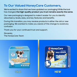 HoneyCare All-Absorb Disposable Male Dog Wraps, Small: 12 to 19-in waist, 50 count