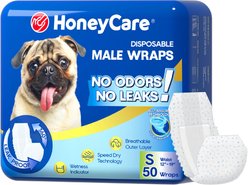 HoneyCare All-Absorb Disposable Male Dog Wraps, Small: 12 to 19-in waist, 50 count