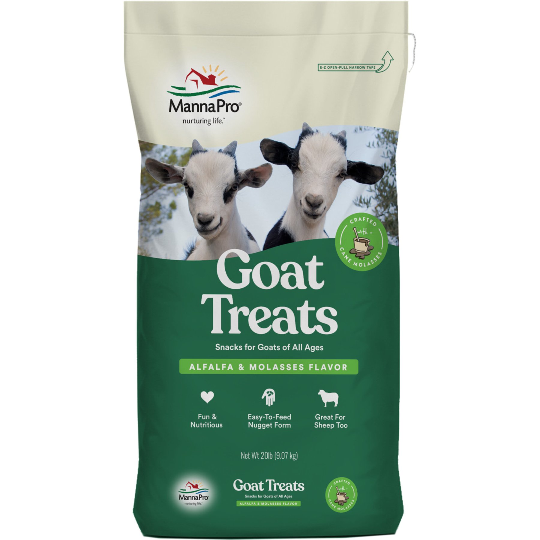 Manna Pro Alfalfa & Molasses Flavor Goat & Sheep Treats, 20-lb bag