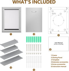Ownpets Double Flap Aluminum Dog Door, Silver, Large slide 2 of 8