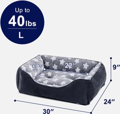 MIXJOY Rectangle Washable Dog Sofa Bed with Anti-Slip Bottom, Dark Grey, Large: 30 x 24 x 9-in slide 2 of 9