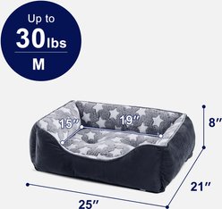 MIXJOY Rectangle Washable Dog Sofa Bed with Anti-Slip Bottom, Dark Grey, Medium: 25 x 21 x 8-in slide 2 of 9