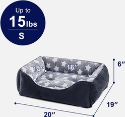 MIXJOY Rectangle Washable Dog Sofa Bed with Anti-Slip Bottom, Dark Grey, Small: 20 x 19 x 6-in slide 2 of 9