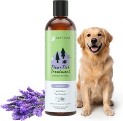 kin+kind Flea+Tick Lavender Treatment Shampoo for Dogs, 12-fl oz