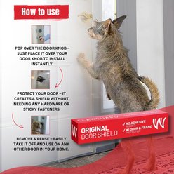CLAWGUARD Original Clear Door & Frame Protector Scratch Shield for Cats & Dogs, 18 x 43-in slide 2 of 7