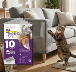 CLAWGUARD Anti-Scratch Training Cat Deter Tape Sheets, 10 count, 17 X 12-in