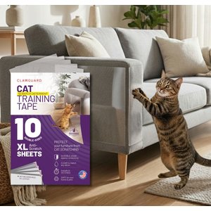 CLAWGUARD Anti-Scratch Training Cat Deter Tape Sheets, 10 count, 17 X 12-in