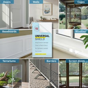 CLAWGUARD Clear Surface Universal Scratch Shield Protector for Doors, Walls & Furniture, Clear, 32 X 24-in