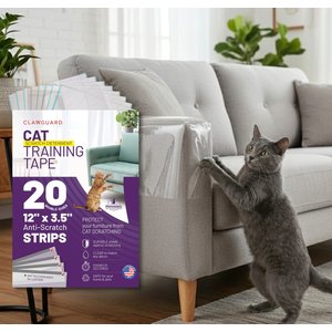 CLAWGUARD Anti-Scratch Training Cat Deter Tape Strips. 20 count, 12 X 4-in