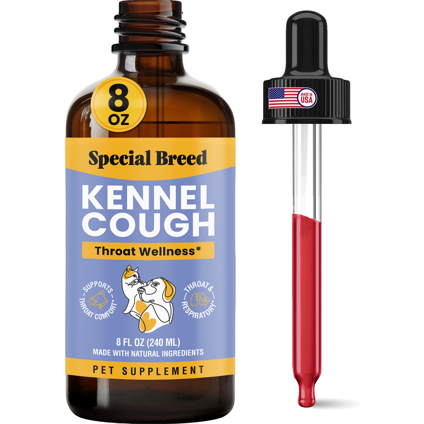 Special Breed Cough Support Liquid Respiratory Supplement for Dogs & Cats, 8-fl oz