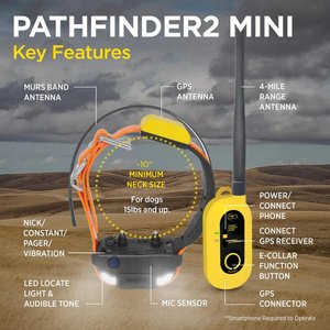 Dogtra Pathfinder 2 Mini GPS Dog Tracking Remote Training Collar System, Orange