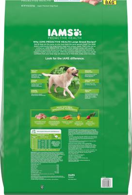 Show full view: Iams Proactive Health Large Breed Adult with Real Chicken Dry Dog Food, 44-lb bag slide 3 of 10