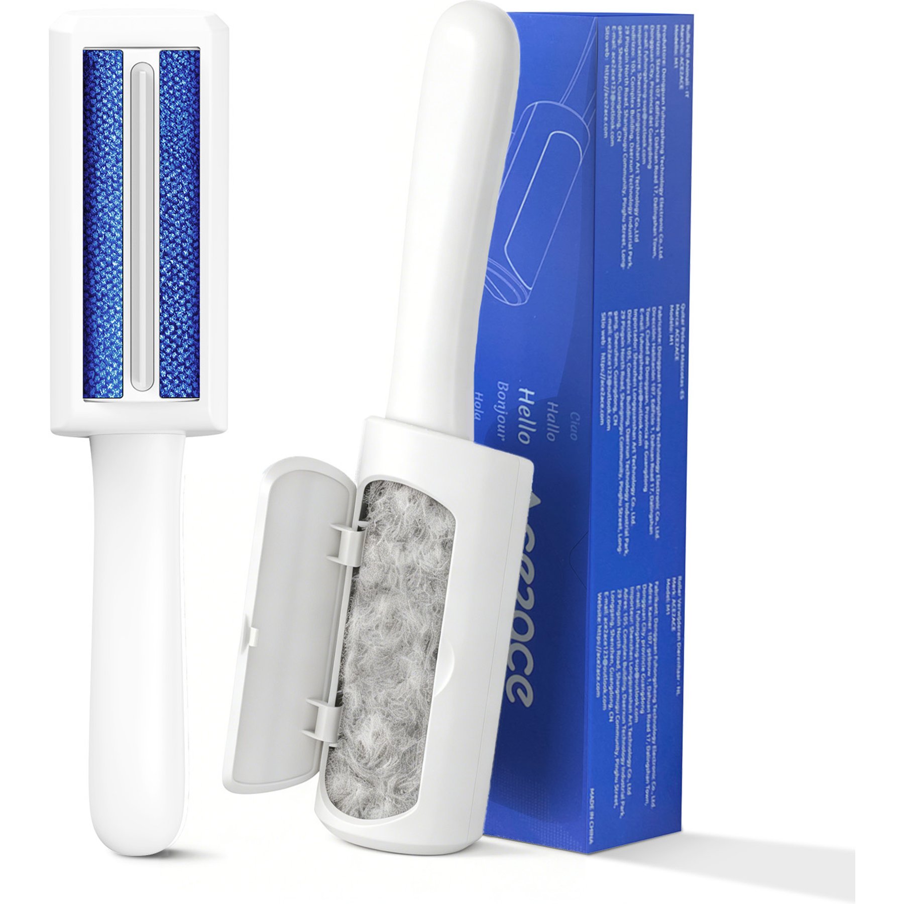 ACE2ACE Mini Pet Hair Remover Roller, White