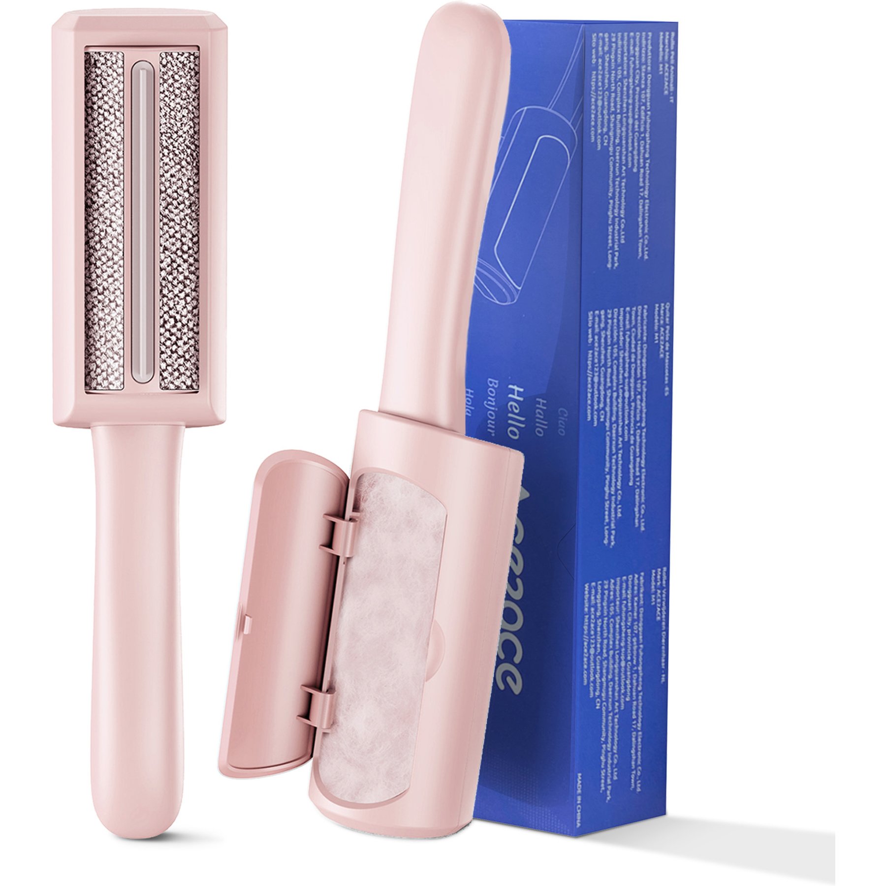 ACE2ACE Mini Pet Hair Remover Roller, Pink