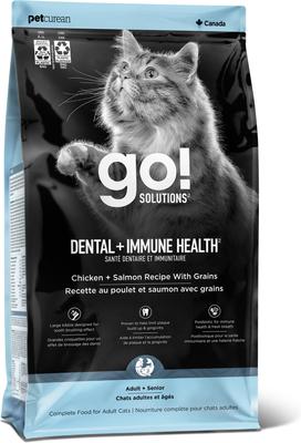 Go! Solutions Dental + Immune Health Chicken + Salmon Recipe with Grains Dry Cat Food