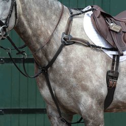 Collegiate Essential 5-Point Horse Breastplate, Brown, Cob