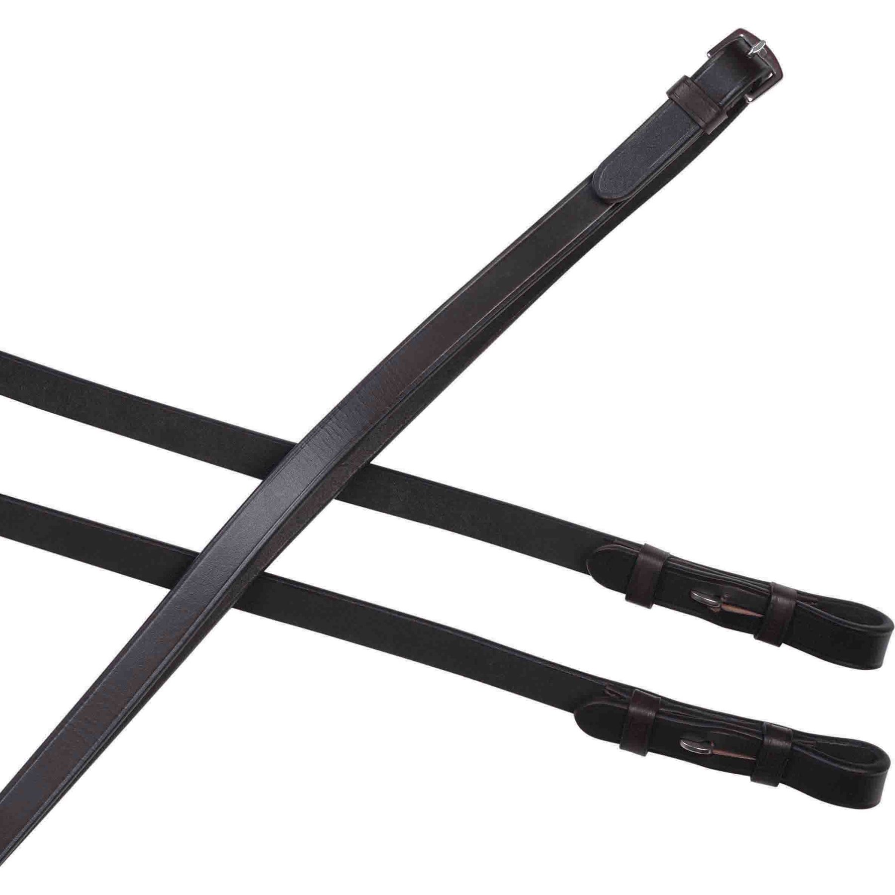 Collegiate Essential Plain Flat Horse Reins, 5/8 x 54-in, Black
