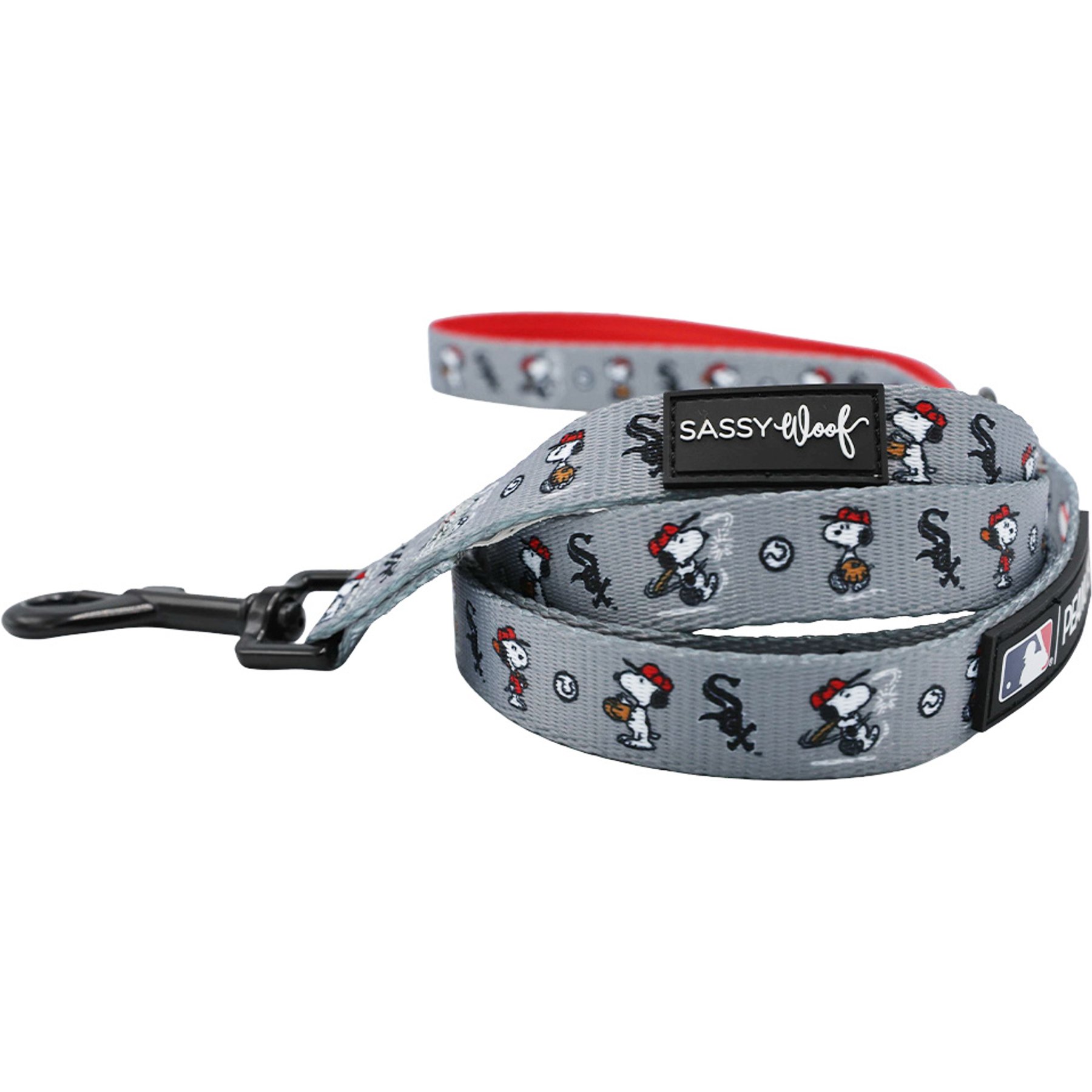 Sassy Woof MLB x Peanuts Chicago White Sox Dog Leash, 5-ft long, 4/5-in wide