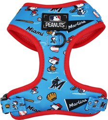 Sassy Woof MLB x Peanuts Miami Marlins Adjustable Dog Harness, Large: 22 to 33-in chest