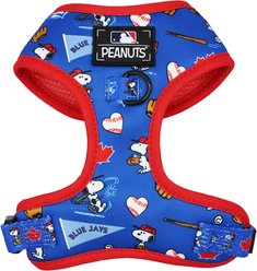 Sassy Woof MLB x Peanuts Toronto Blue Jays Adjustable Dog Harness, X-Small: 14 to 19-in chest