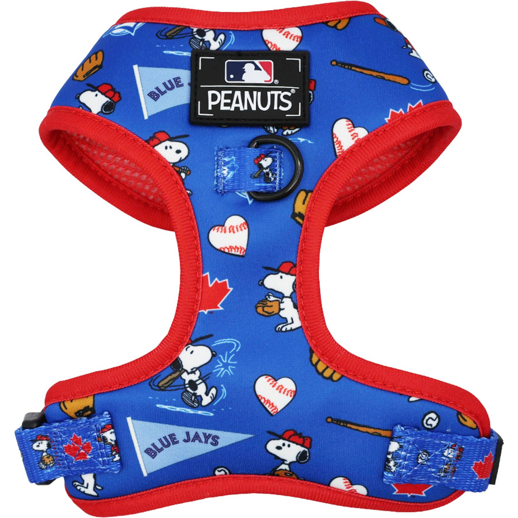 Sassy Woof MLB x Peanuts Toronto Blue Jays Adjustable Dog Harness, Large: 22 to 33-in chest