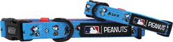 Sassy Woof MLB x Peanuts Miami Marlins Dog Collar, Medium: 19.7-in neck, 3/4-in wide