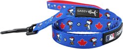 Sassy Woof MLB x Peanuts Toronto Blue Jays Dog Leash, 5-ft long, 4/5-in wide
