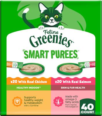 GREENIES Smart Purees Variety Pack Lickable Cat Treats, 0.49-oz