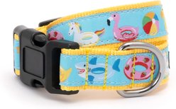 The Worthy Dog Pool Party Dog Collar, Turquoise, Large: 14 to 20-in neck, 1-in wide