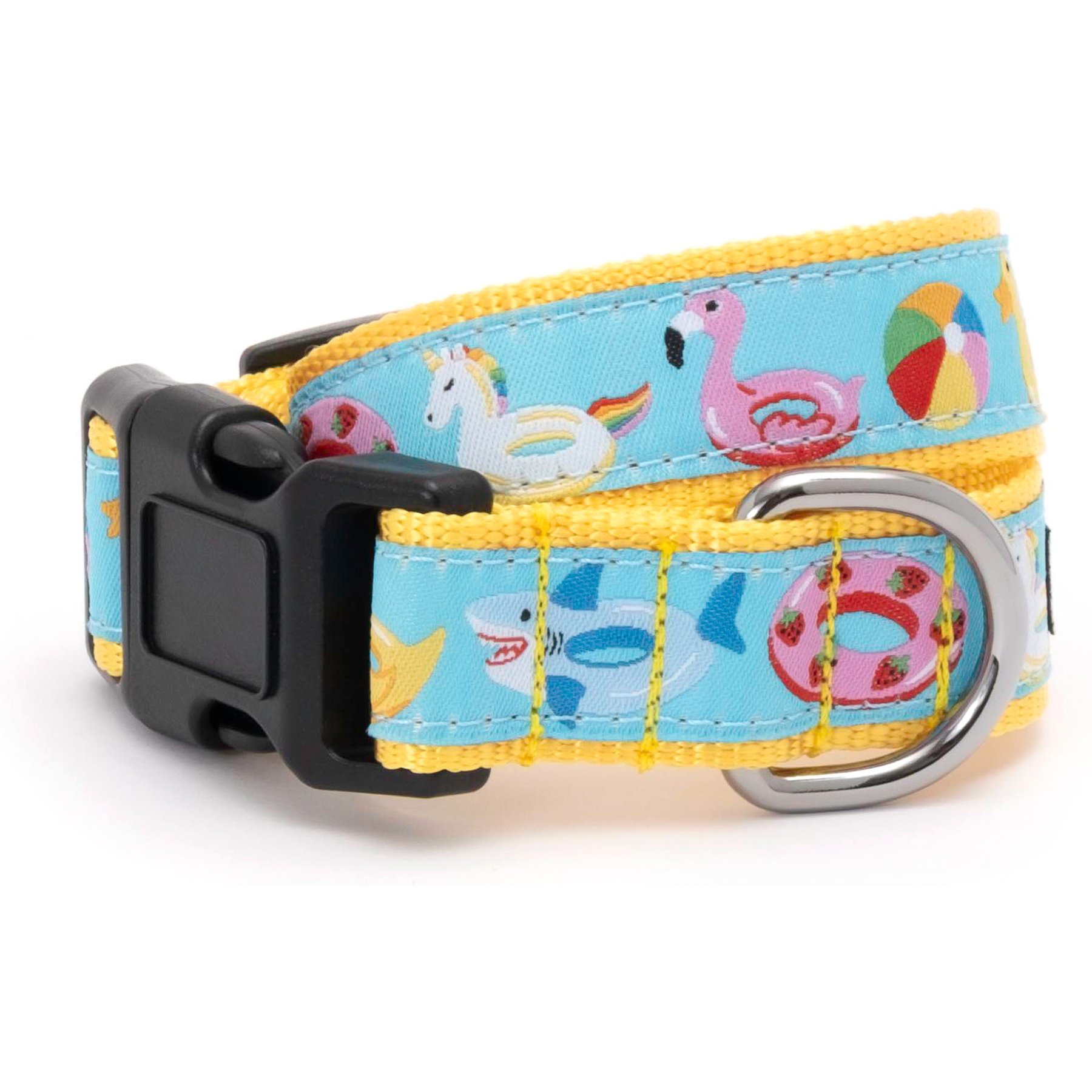 The Worthy Dog Pool Party Dog Collar, Turquoise, Small: 8 to 14-in neck, 5/8-in wide