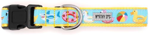 Show full view: The Worthy Dog Pool Party Dog Collar, Turquoise, Small: 8 to 14-in neck, 5/8-in wide slide 3 of 3