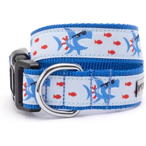 The Worthy Dog Sharkuterie Dog Collar, Blue, X-Small: 5 to 11-in neck, 1/2-in wide