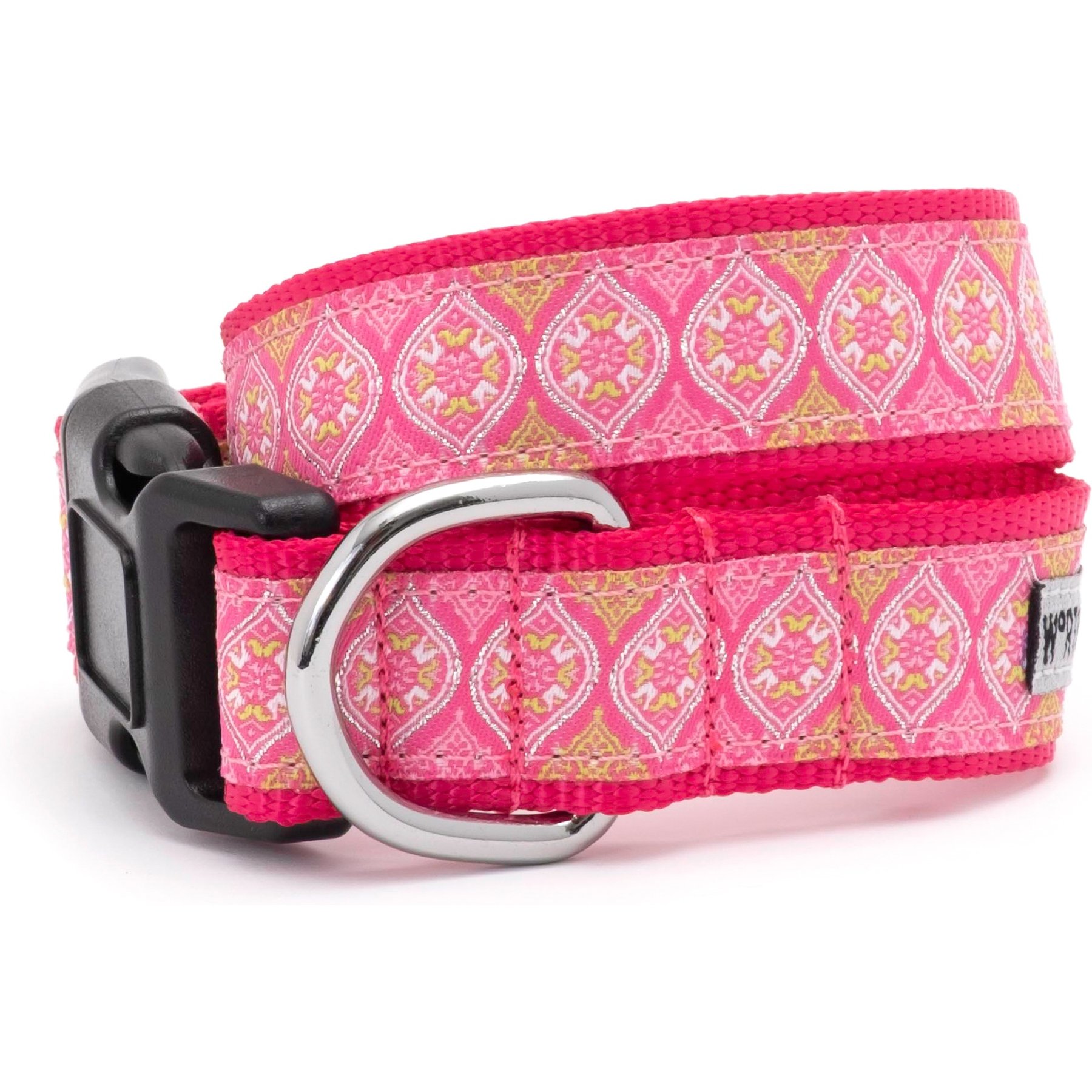 The Worthy Dog Medallion Dog Collar, Pink, X-Small: 5 to 11-in neck, 1/2-in wide
