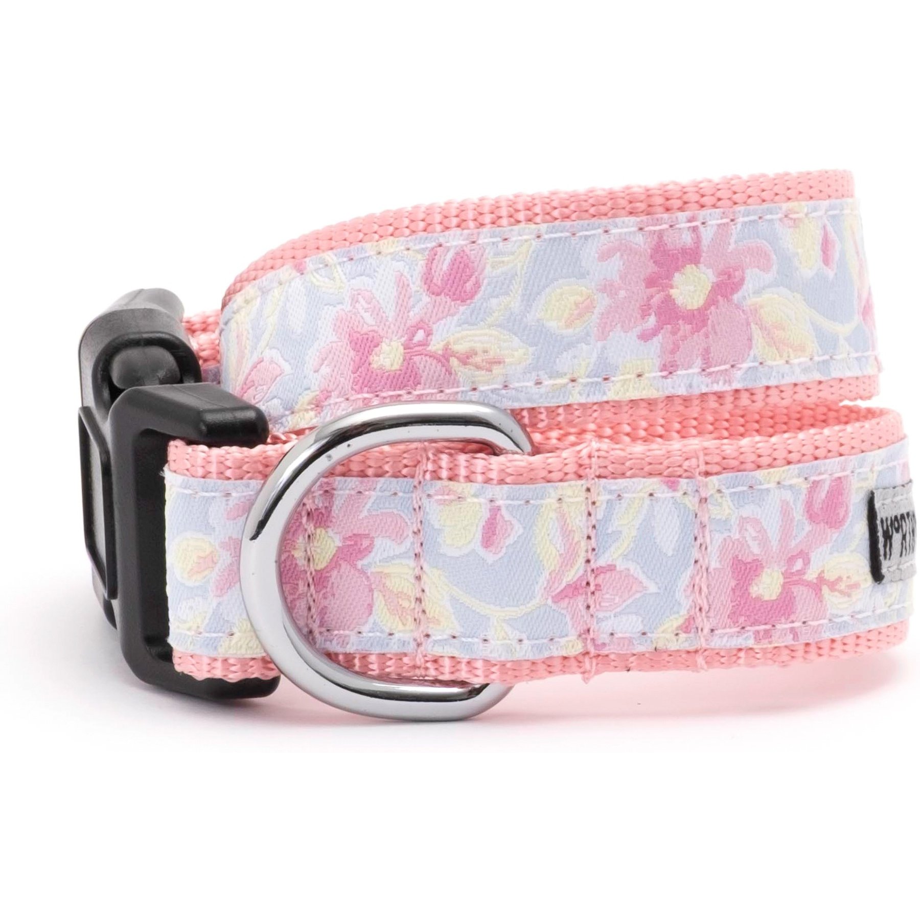 The Worthy Dog Fancy Floral Dog Collar, Blue, Small: 8 to 14-in neck, 5/8-in wide