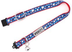 The Worthy Cat Star Spangled Cat Collar, Red/White/Blue, 9 to 11-in neck, 1/2-in wide slide 2 of 3