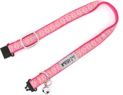 The Worthy Cat Medallion Cat Collar, Pink, 9 to 11-in neck, 1/2-in wide slide 2 of 3